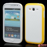 Полимерный TPU Чехол 3D Куб Для Samsung Galaxy Grand GT-I9080(Белый-желтый)
